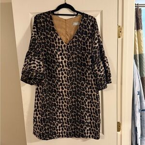 Leopard Print V-Neck Dress
